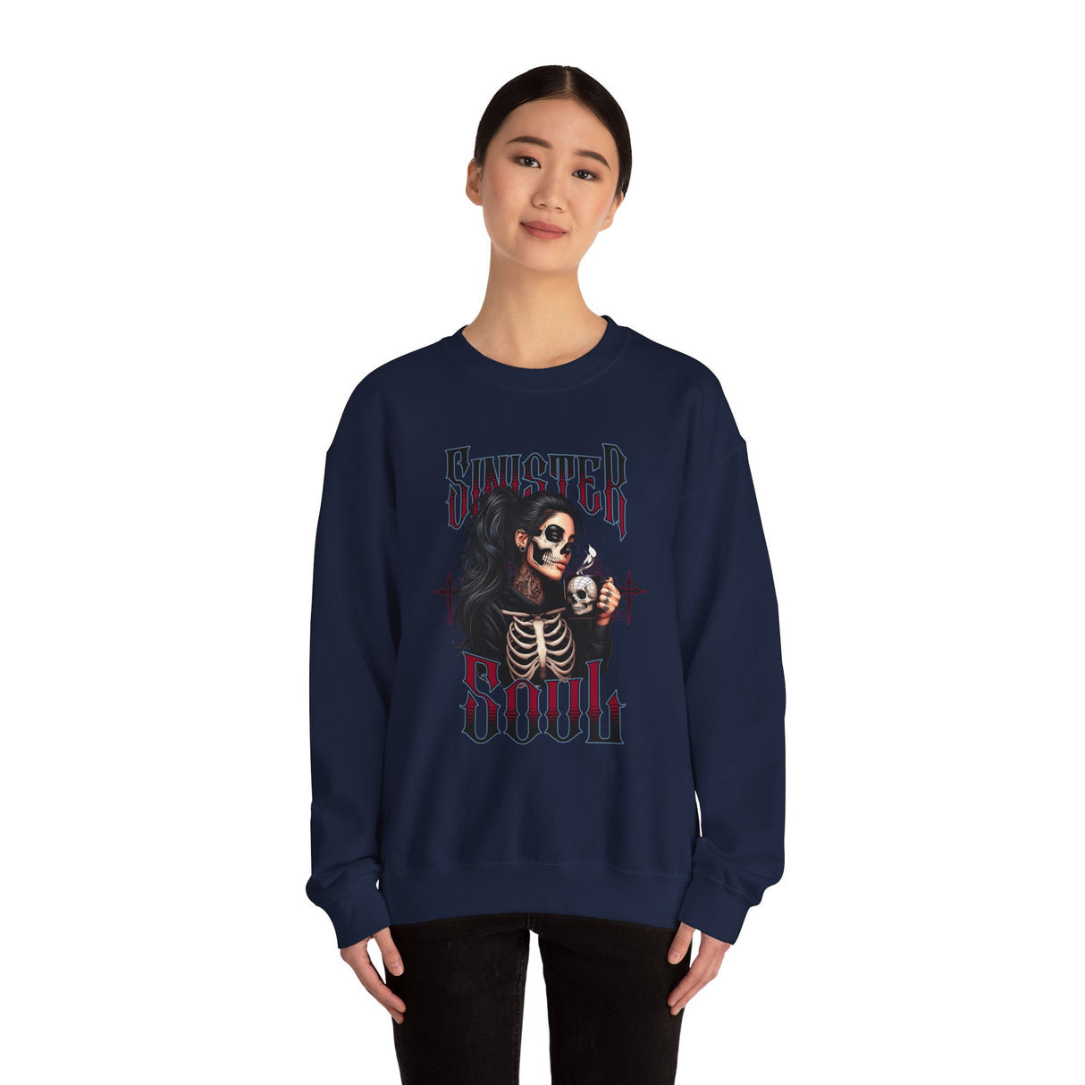Sinister Soul Skull Woman sweatshirt | Gothic Skeleton Design