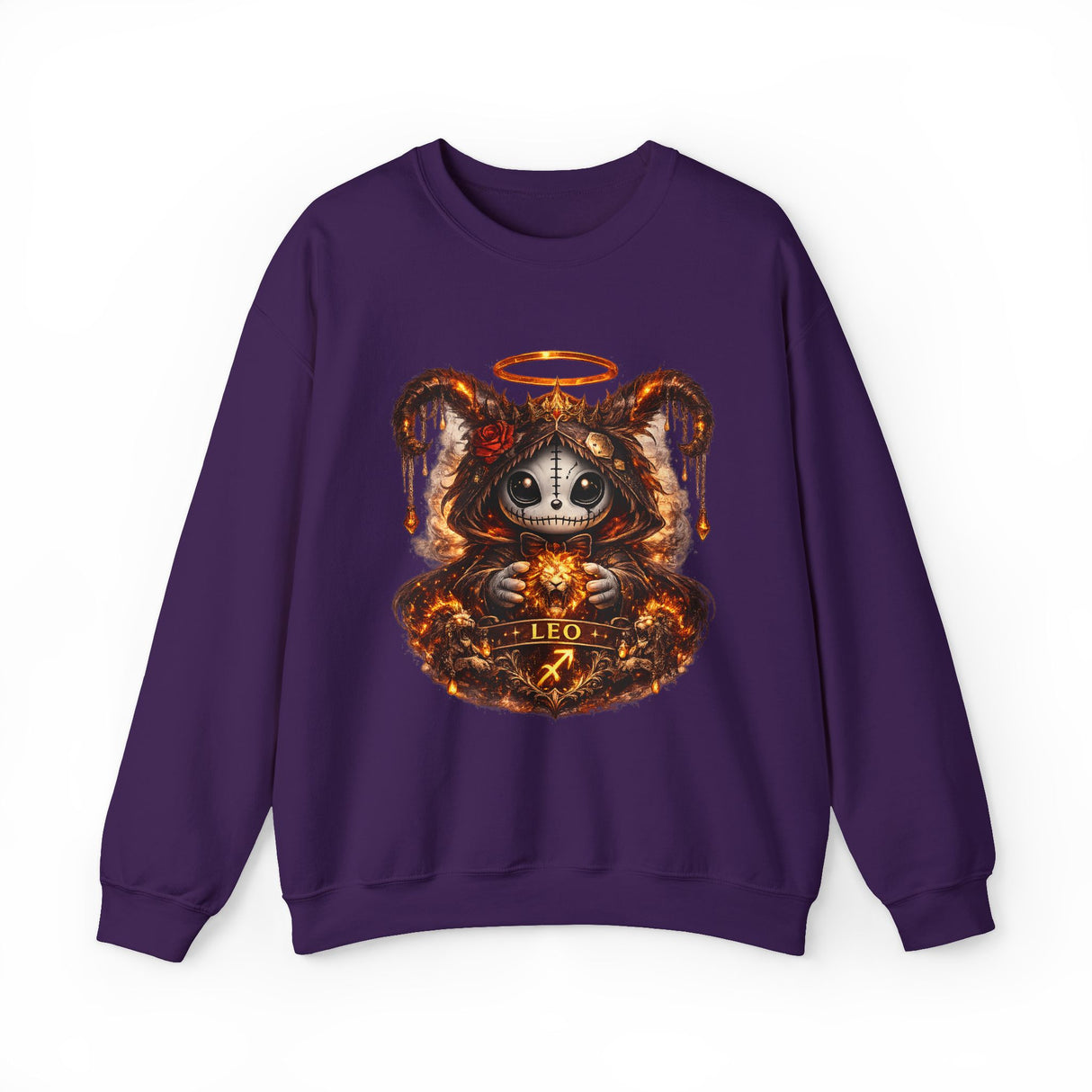 Leo Zodiac Skeleton Jester Crewneck Sweatshirt | Astrological Scorpio Style