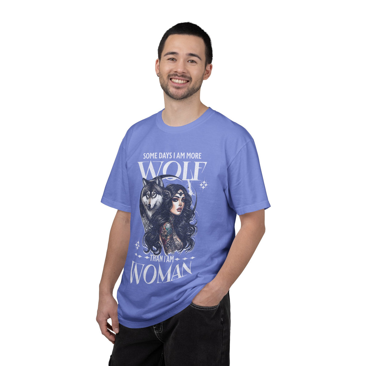 Some Days I Am More Wolf Than I Am Woman T-Shirt | Wolf Woman Illustration