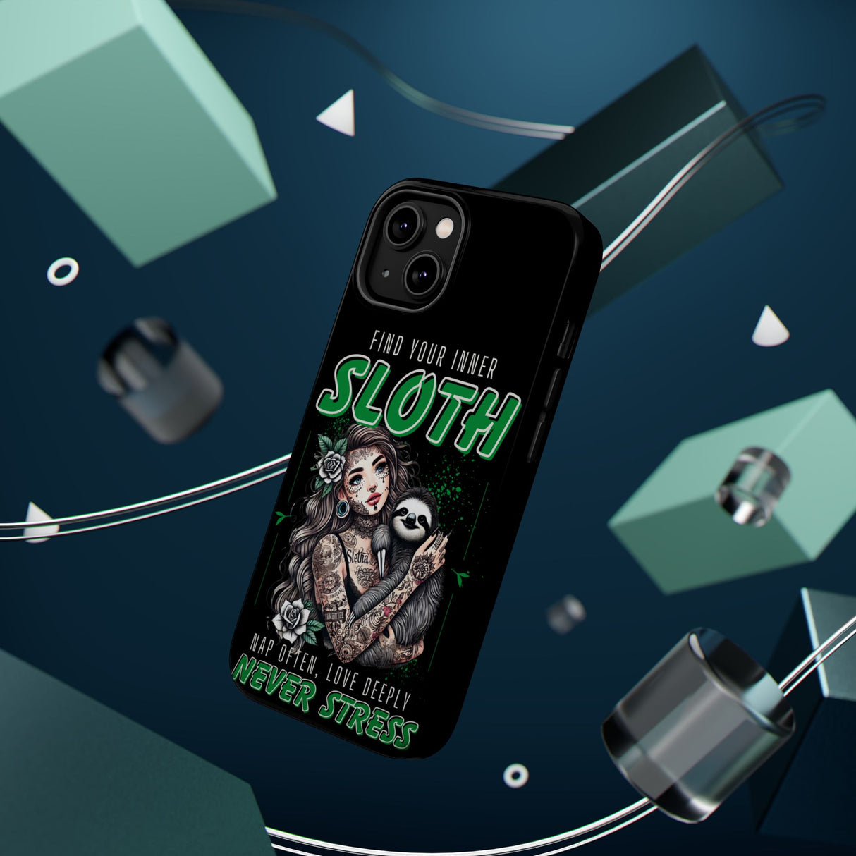 ***EXCLUSIVE***Find Your Inner Sloth, Nap Often, Love Freely, Never Stress - Magnetic Tough Cases - Edgy Phone Protection for Bold Style