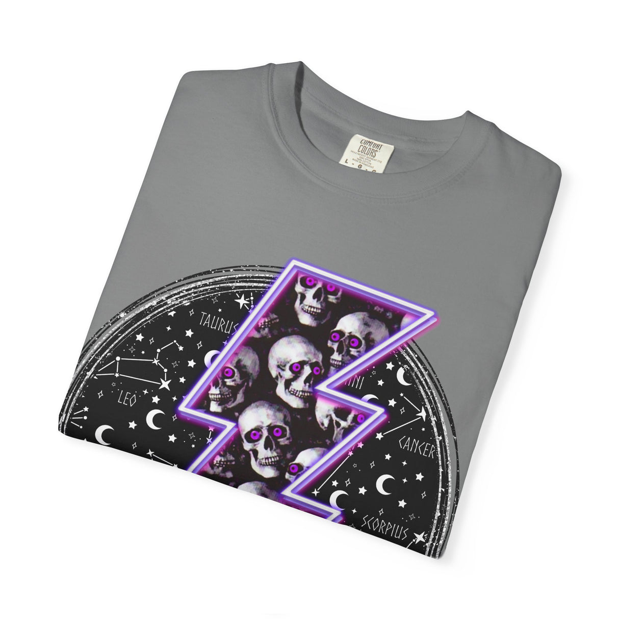 Skull Lightning Bolt T-Shirt | Neon Purple Skull Bolt Tee