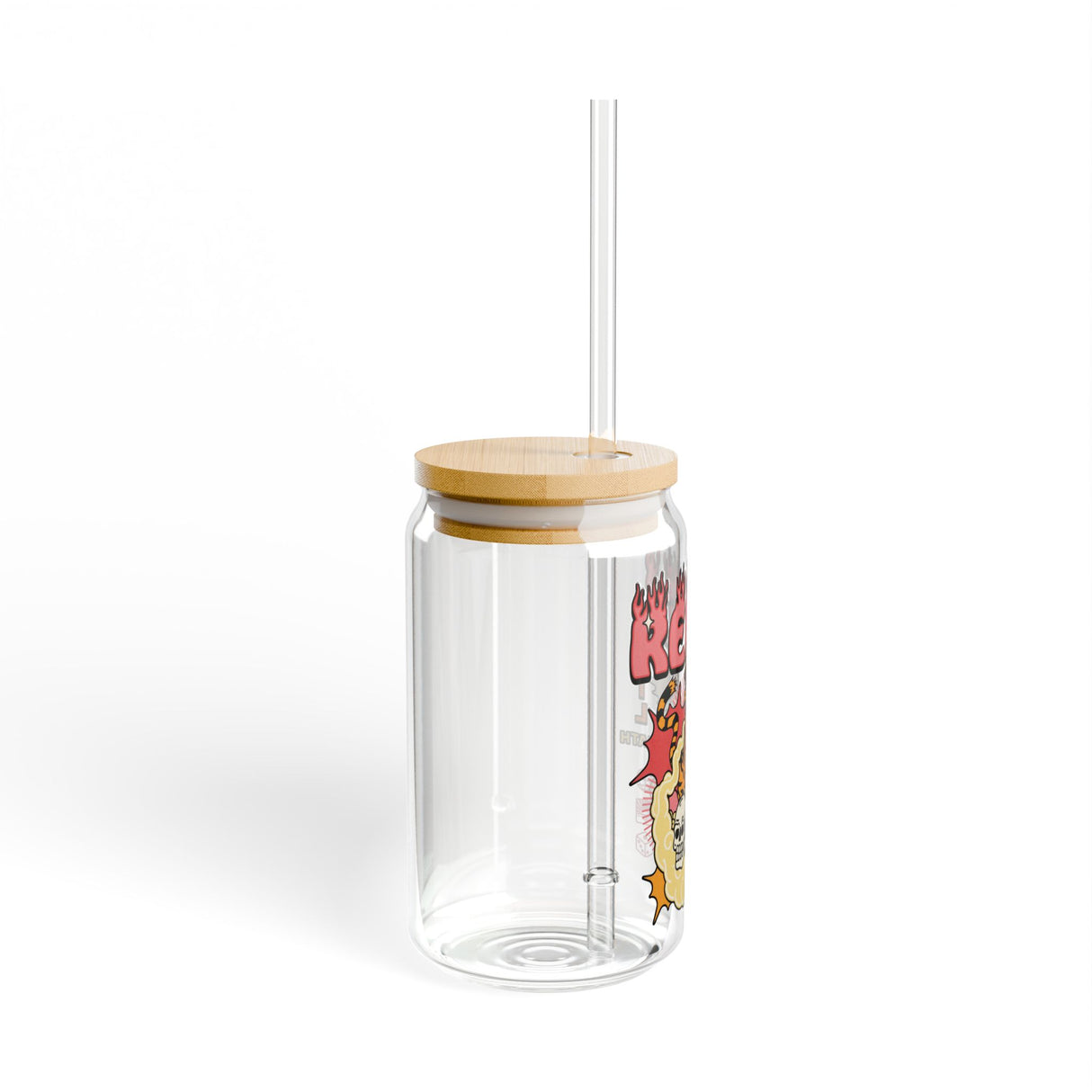 REBEL TIL D$ATH - SCRAPBOOK STYLE - Sipper Glass - 16oz with Tattoo-Inspired Design