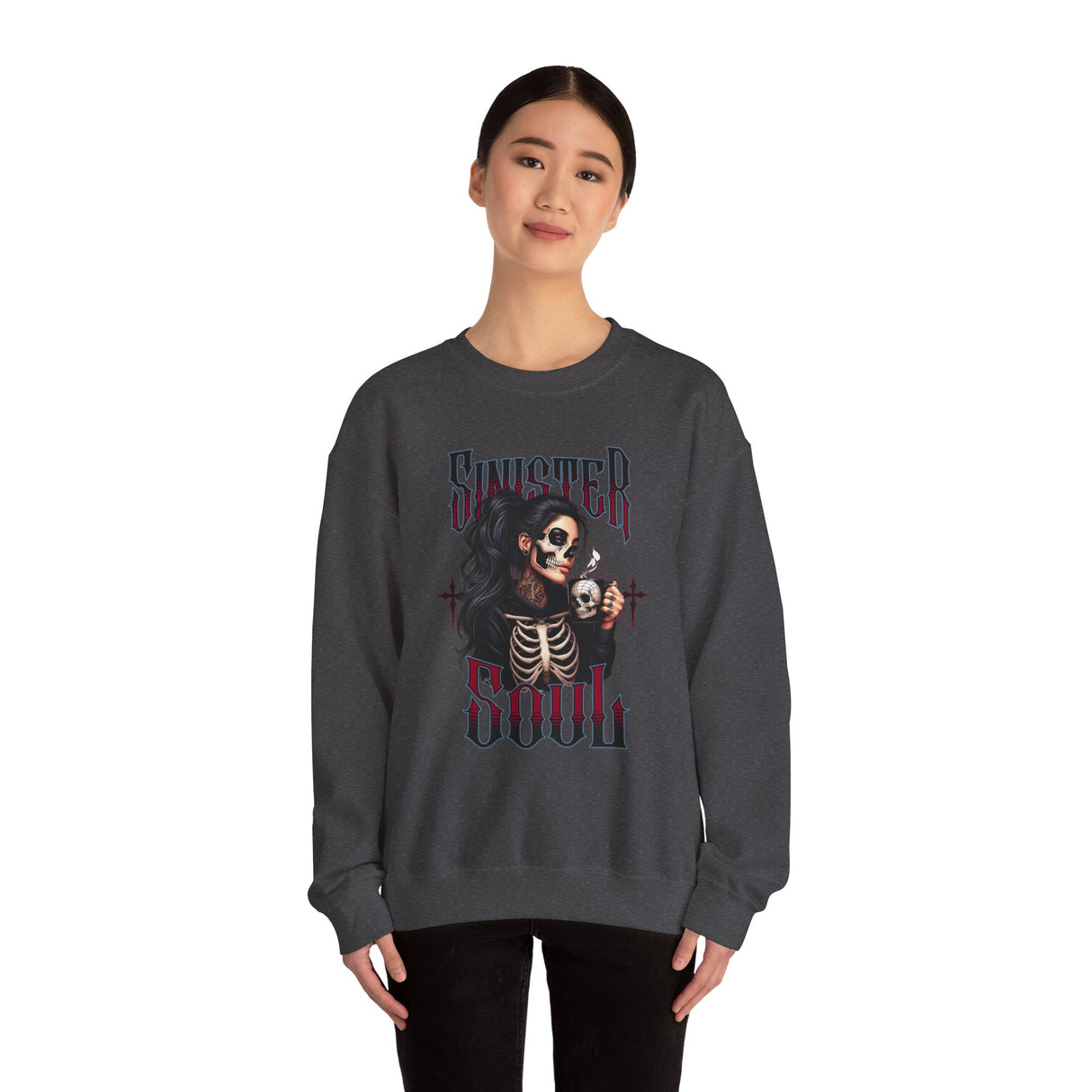 Sinister Soul Skull Woman sweatshirt | Gothic Skeleton Design