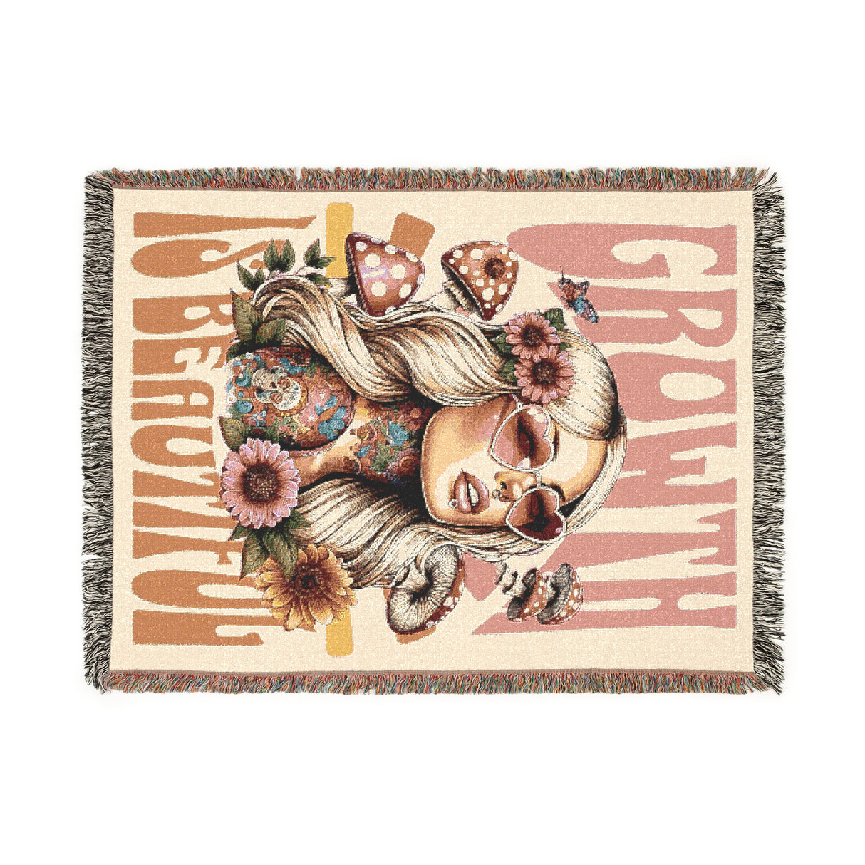 Growth Vibes Woven Blanket | Bohemian Decor for Cozy Living