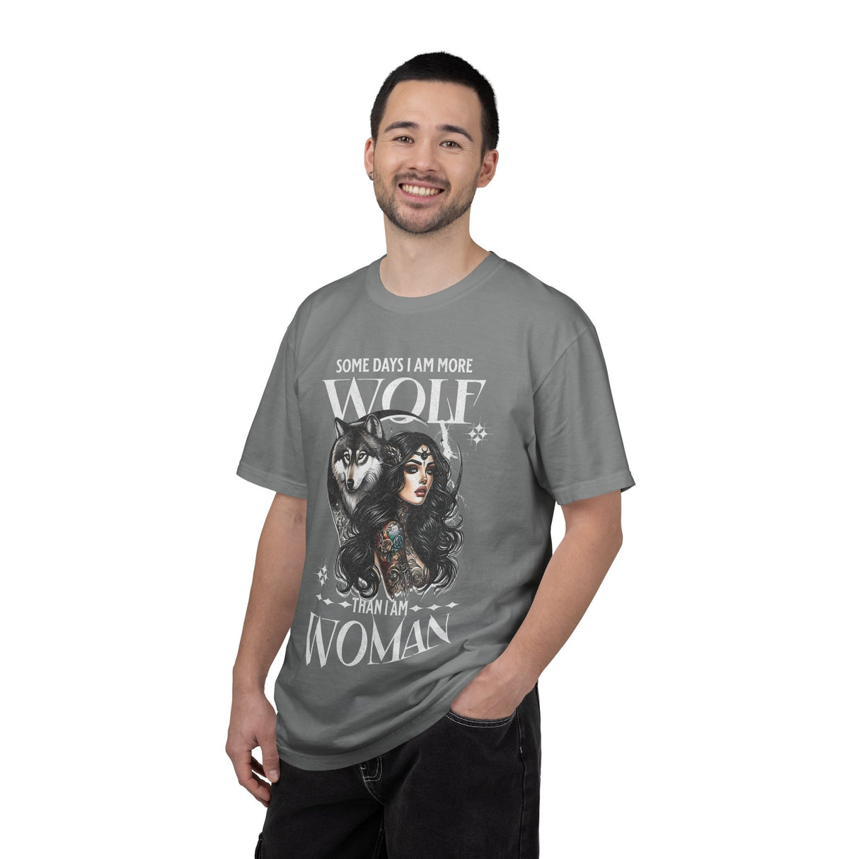 Some Days I Am More Wolf Than I Am Woman T-Shirt | Wolf Woman Illustration