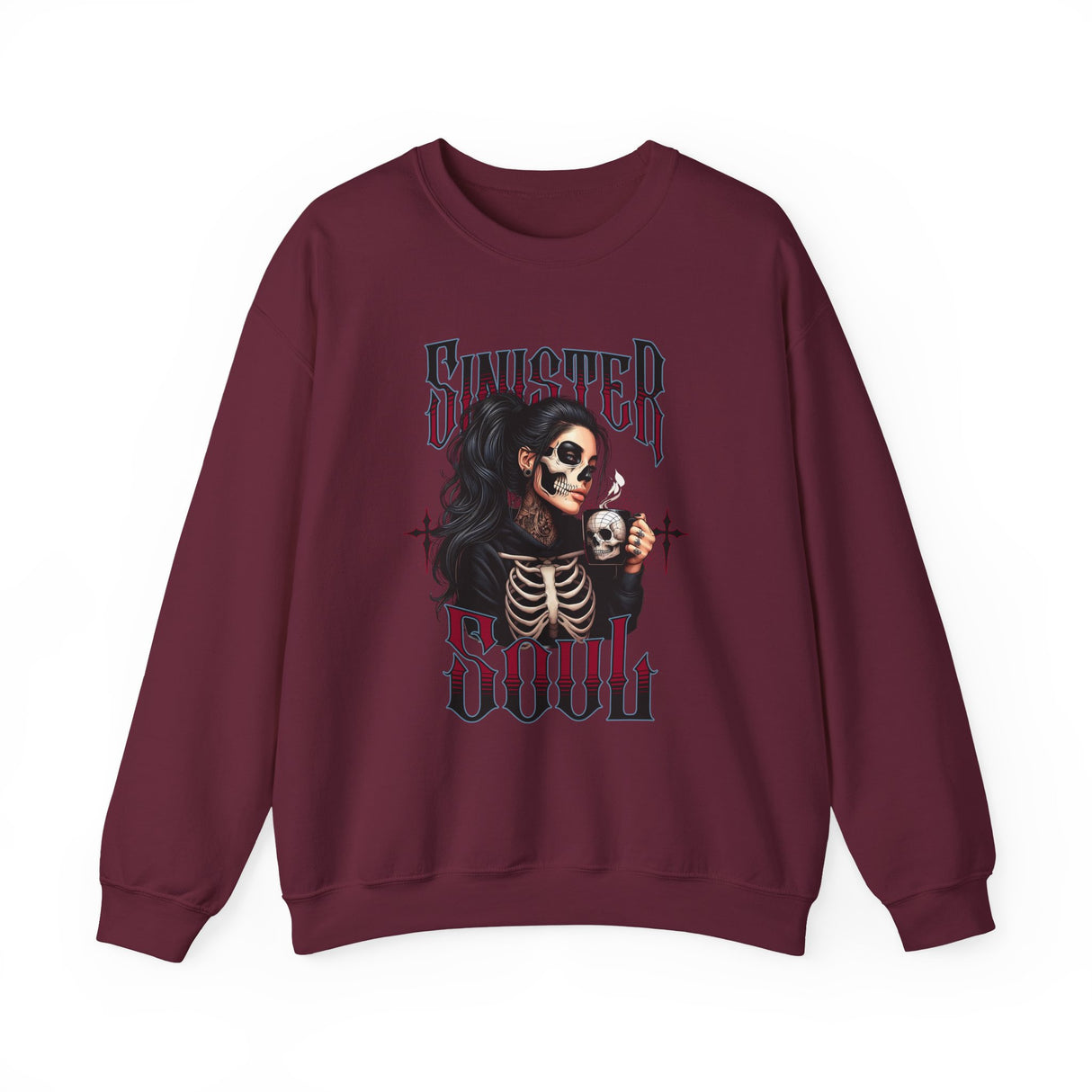 Sinister Soul Skull Woman sweatshirt | Gothic Skeleton Design
