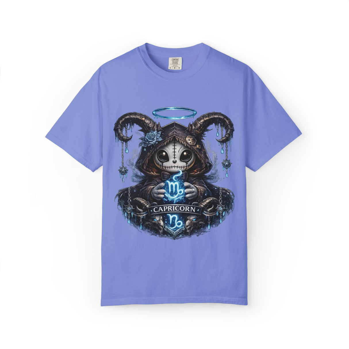 Capricorn Goat Skull Illustration T-shirt | Zodiac Astrology Shirt