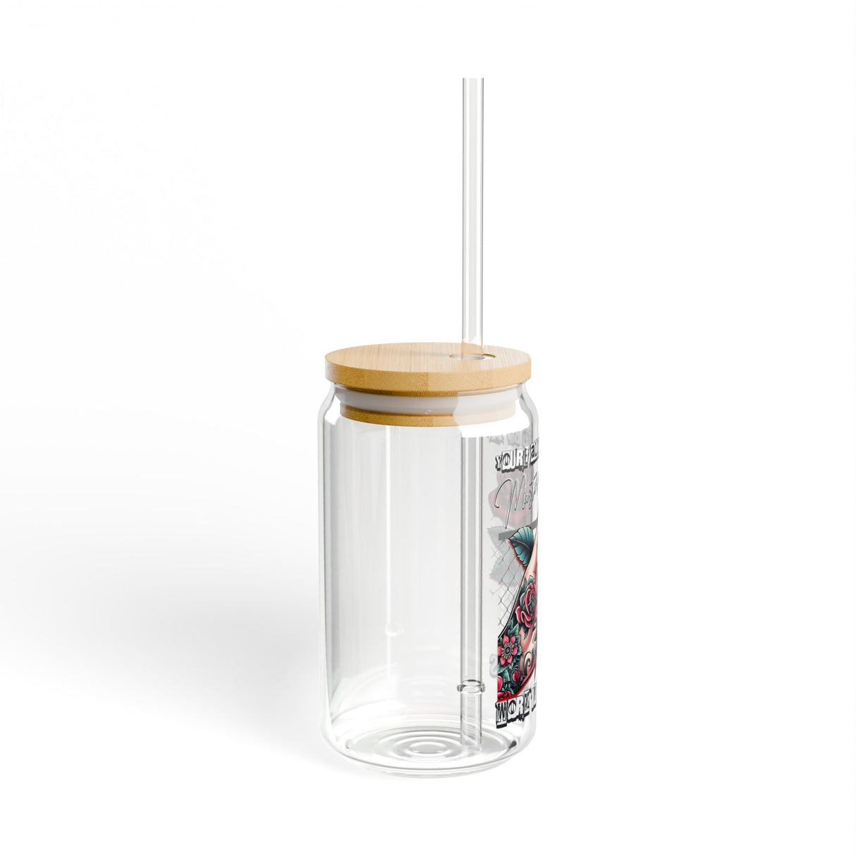 YOU'RE ALLOWED TO BE A MASTERPIECE AND A WORK IN PROGRESS Motivational Sipper Glass - 16oz with Tattoo-Inspired Design