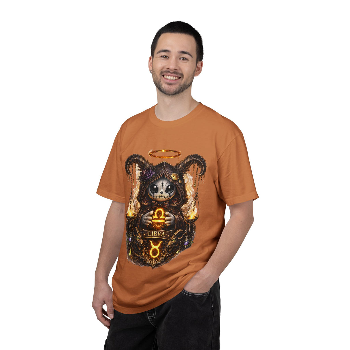 Libra Demon Cat zodiac scales T-Shirt | Astrology spooky occult tee