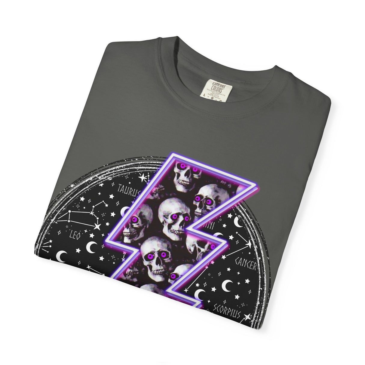 Skull Lightning Bolt T-Shirt | Neon Purple Skull Bolt Tee