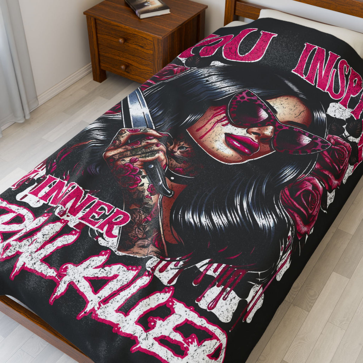 You Inspire My Inner Serial Killer - Velveteen Plush Blanket - Cozy Decorative Throw for Home