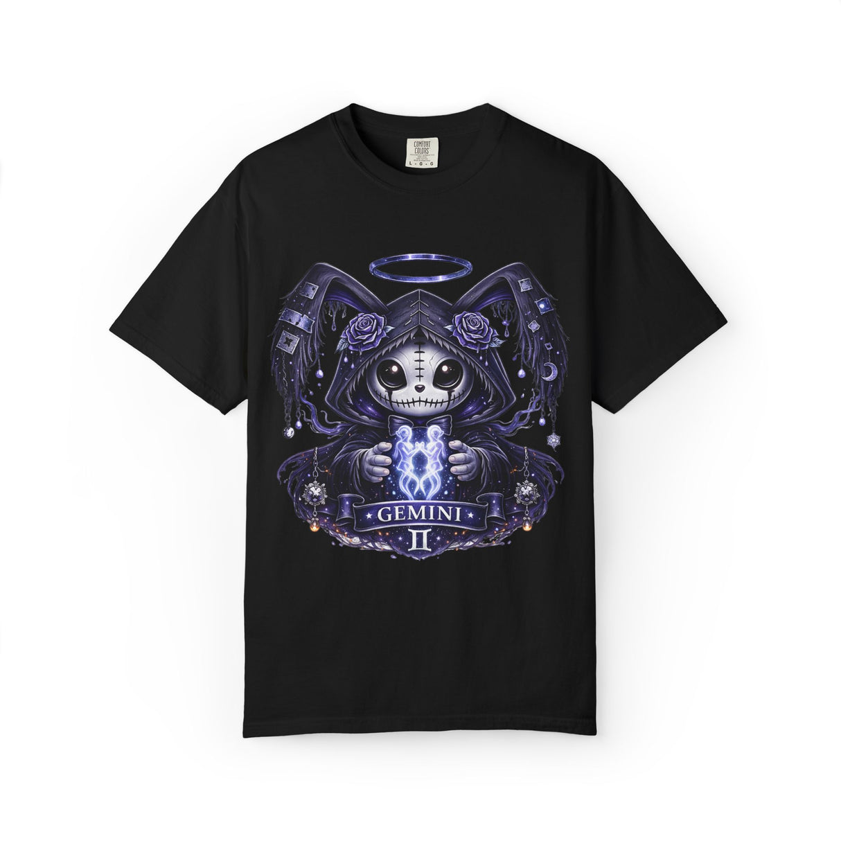 Gemini Skull Reaper T-shirt | Zodiac Twins Illustration