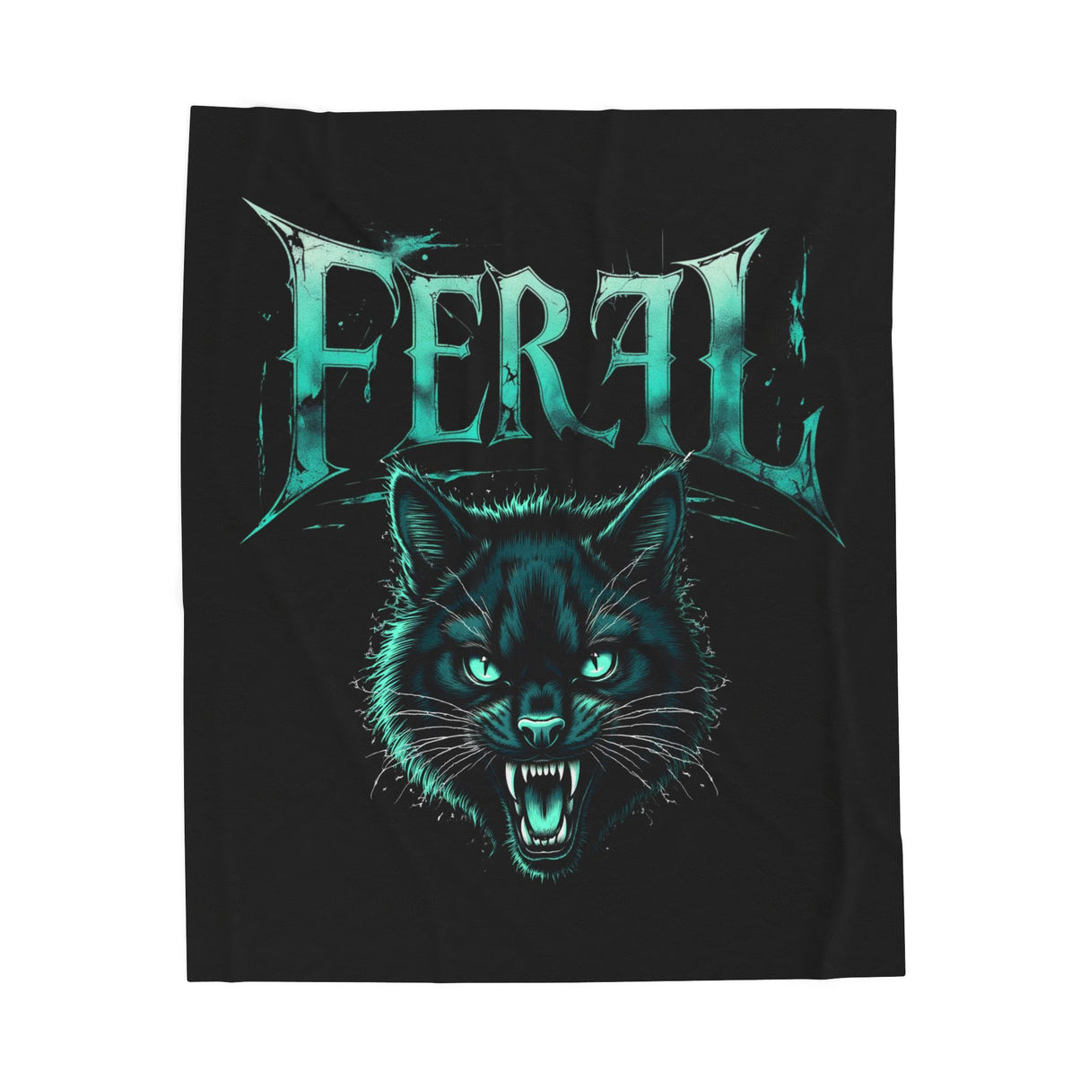 Feral (Black Cat) Velveteen Blanket