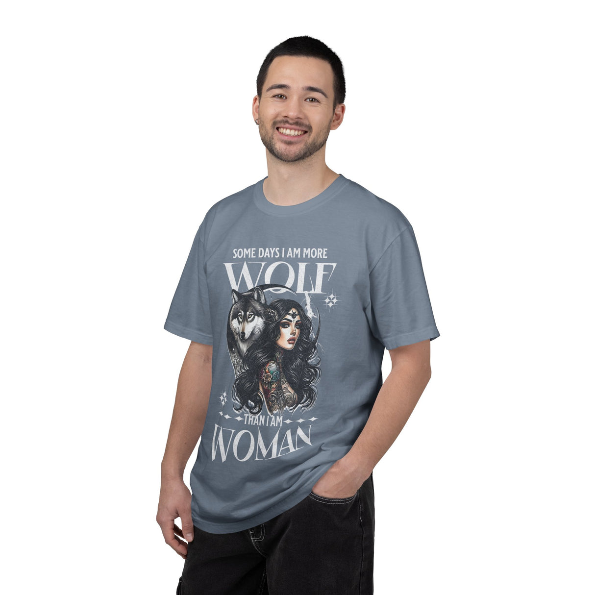 Some Days I Am More Wolf Than I Am Woman T-Shirt | Wolf Woman Illustration