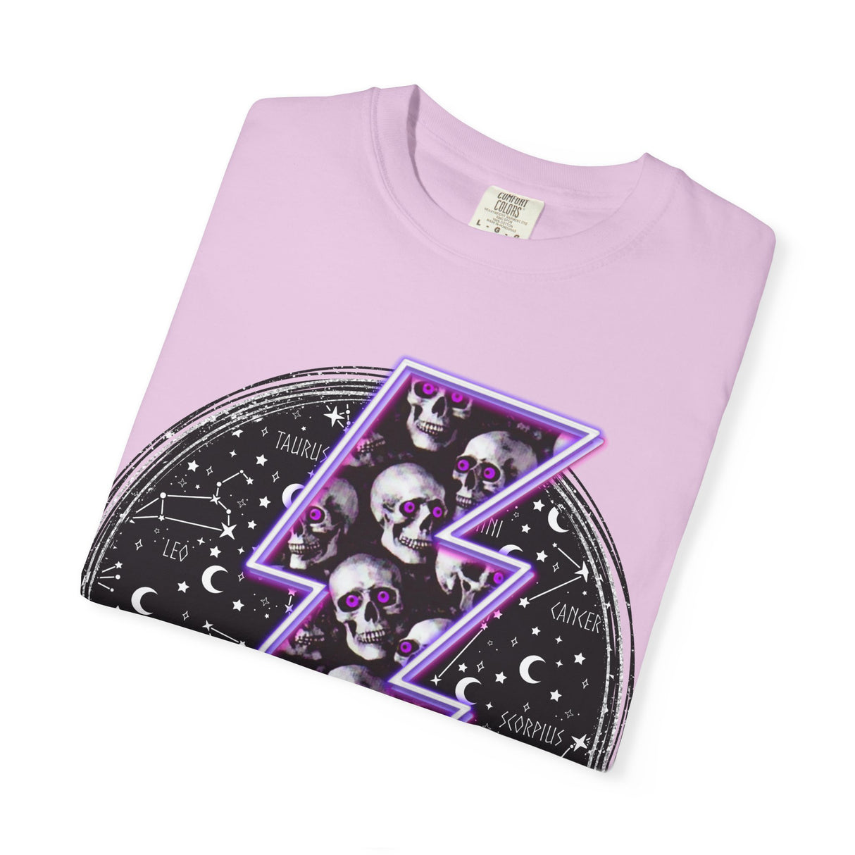 Skull Lightning Bolt T-Shirt | Neon Purple Skull Bolt Tee
