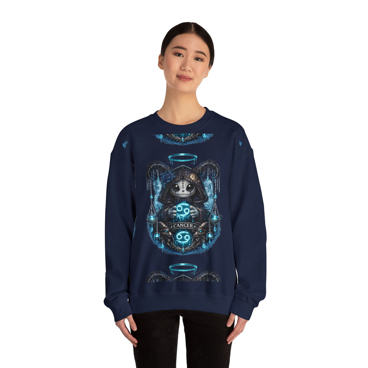 Cancer Zodiac Grim Reaper Illustration Sweatshirt | Astrology, Night Sky