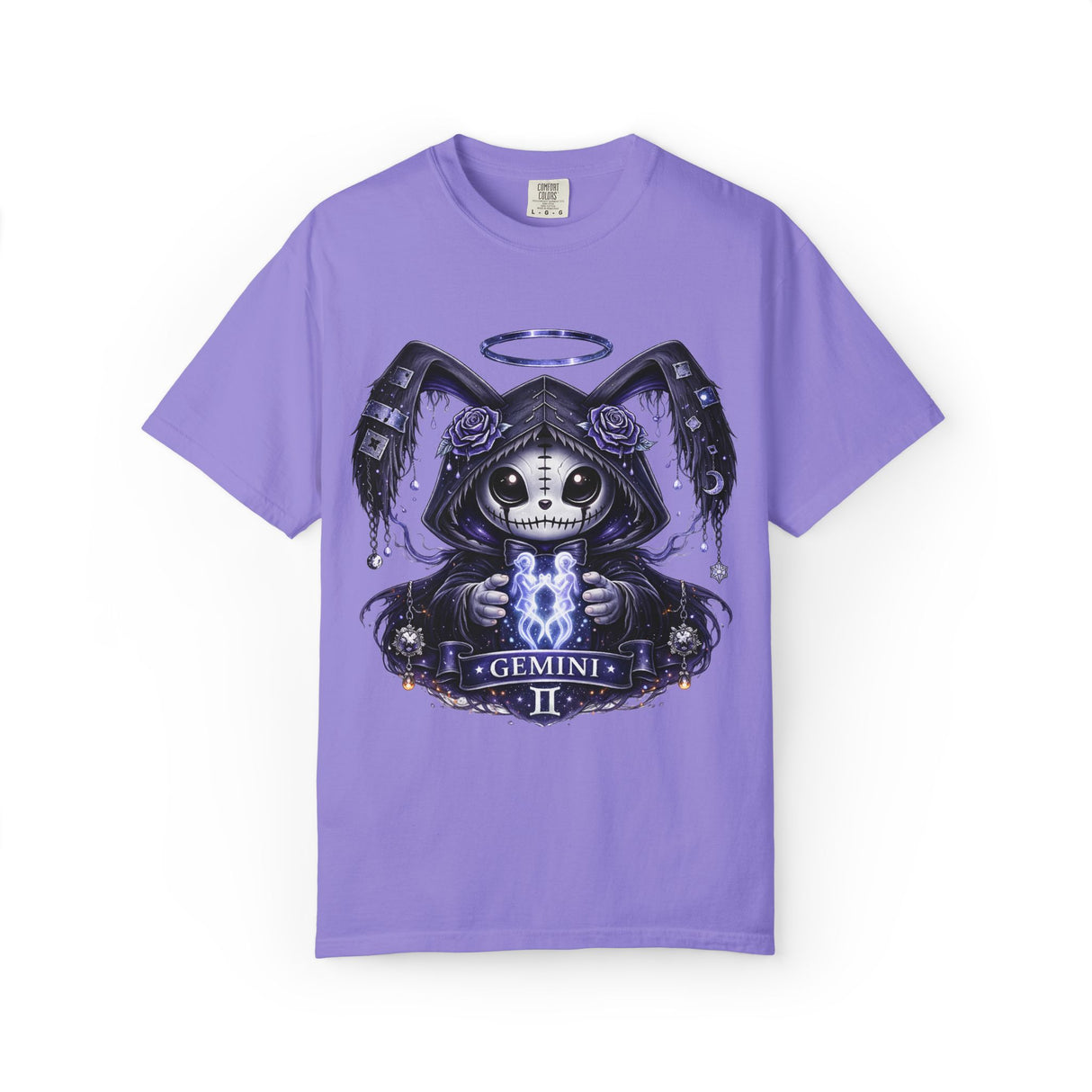 Gemini Skull Reaper T-shirt | Zodiac Twins Illustration