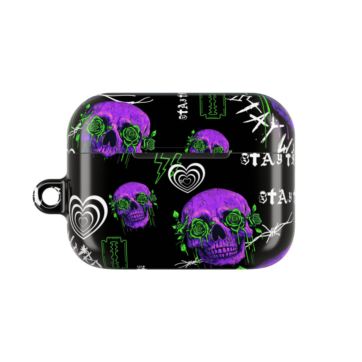 Gothic Skull AirPod Cases with Roses, Edgy Phone Accessories, Unique Halloween Gifts, Trendy Tech Gear, Stylish Earbud Cover