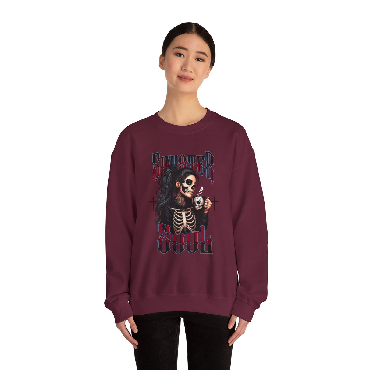 Sinister Soul Skull Woman sweatshirt | Gothic Skeleton Design