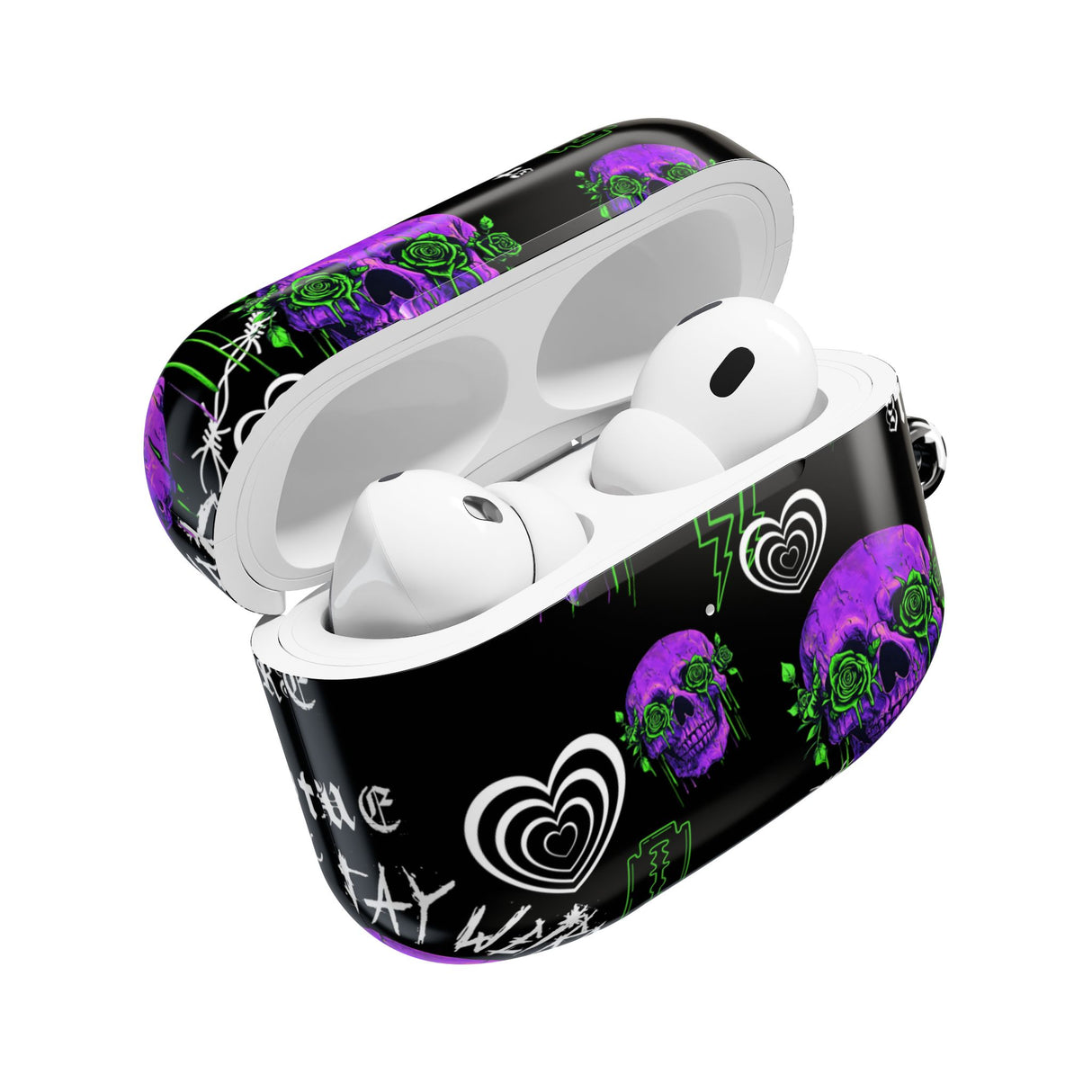 Gothic Skull AirPod Cases with Roses, Edgy Phone Accessories, Unique Halloween Gifts, Trendy Tech Gear, Stylish Earbud Cover