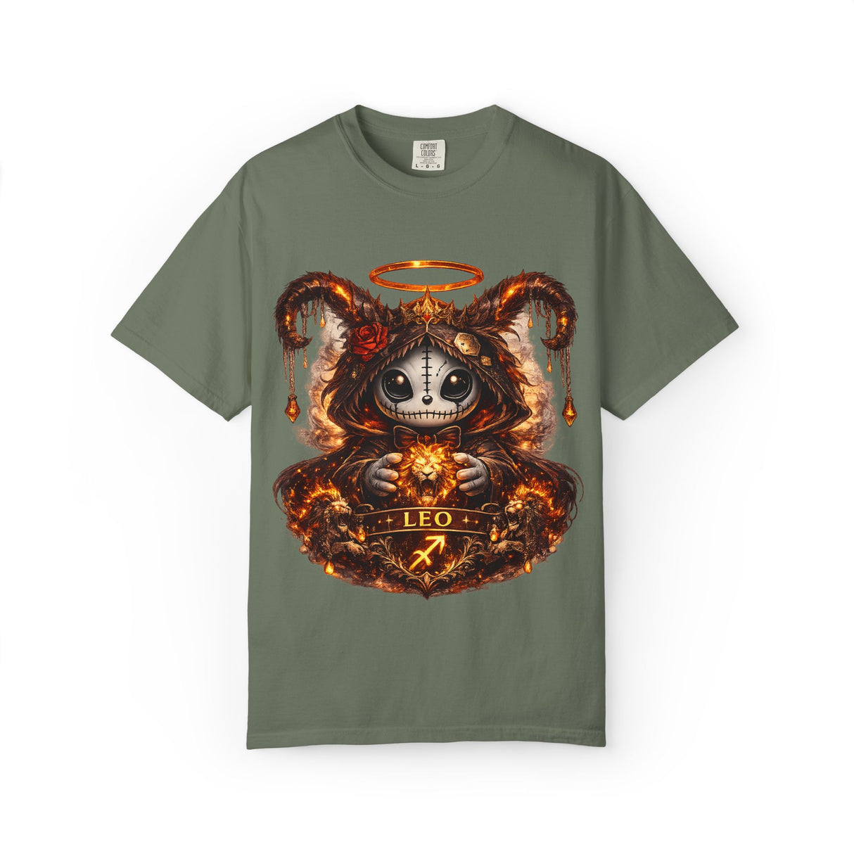 Leo Zodiac Demon Doll T-Shirt | Astrological Sagittarius Skull Illustration
