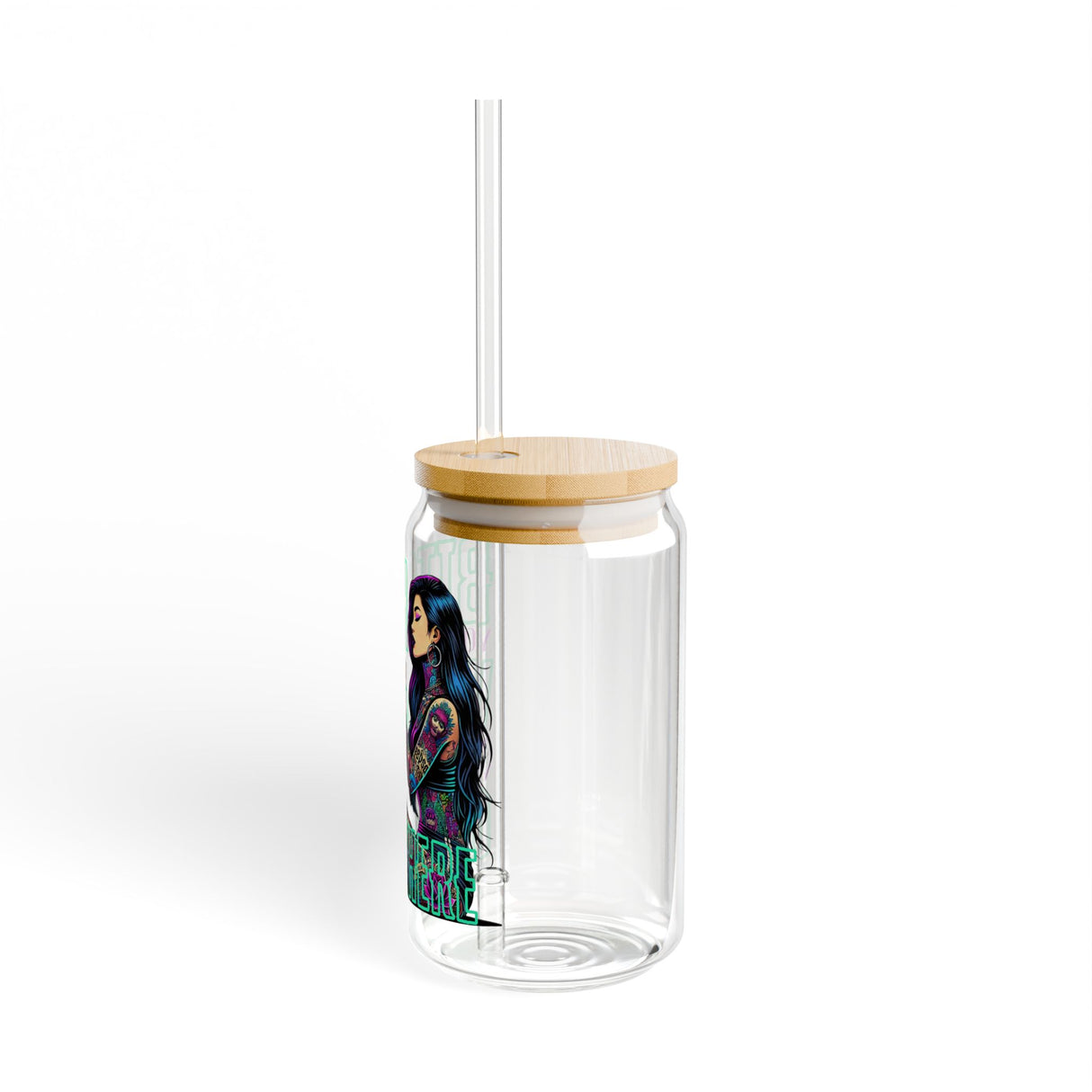 *EXCLUSIVE* BIT$H YOU NEED TO NAMASTE OVE THERE - YOGA & OFFENSIVE VIBES - Sipper Glass - 16oz with Tattoo-Inspired Design