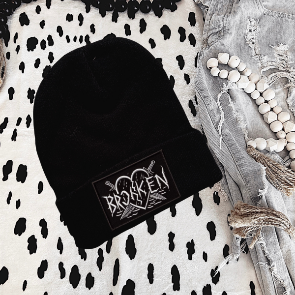 Broken Black or Neon Pink Beanie