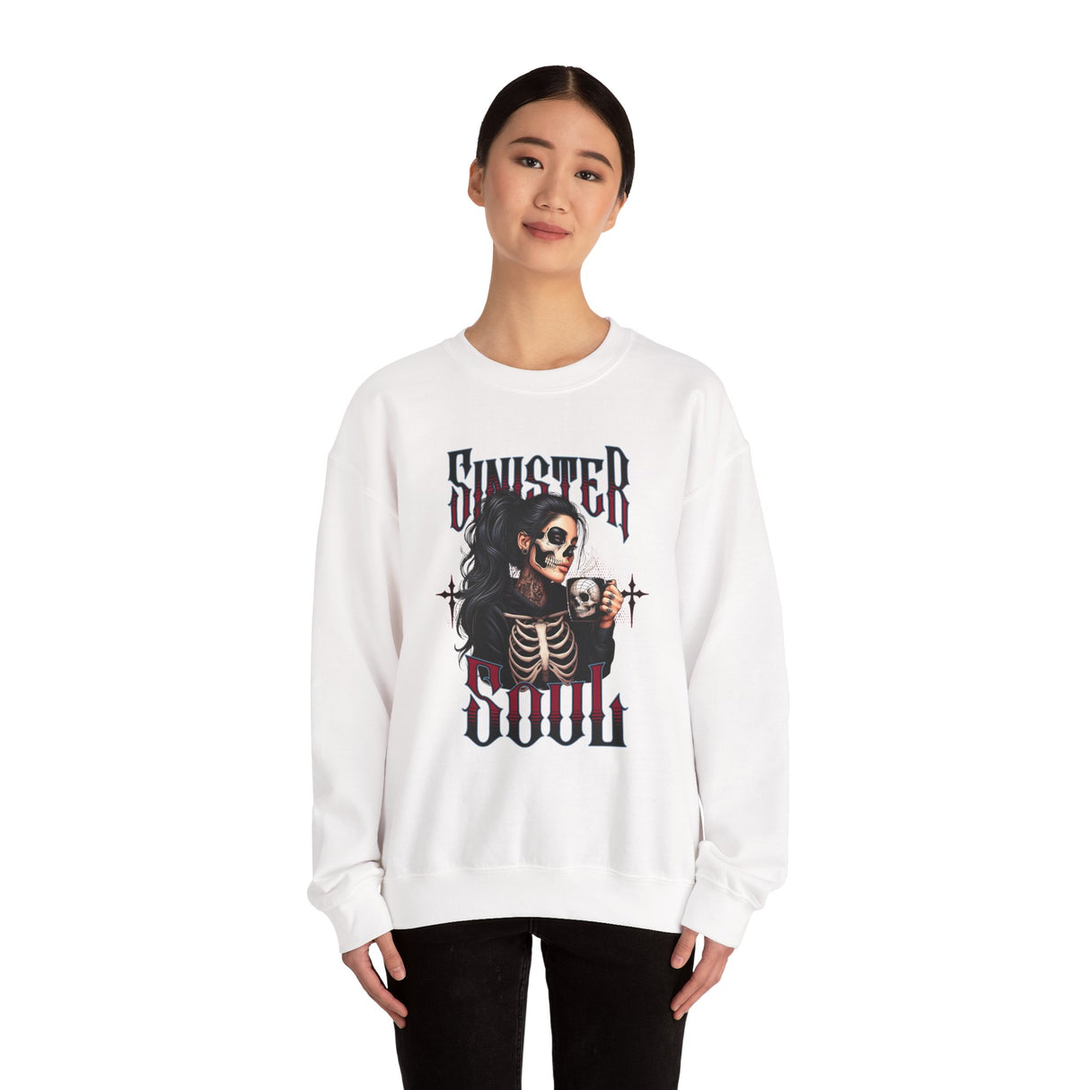 Sinister Soul Skull Woman sweatshirt | Gothic Skeleton Design