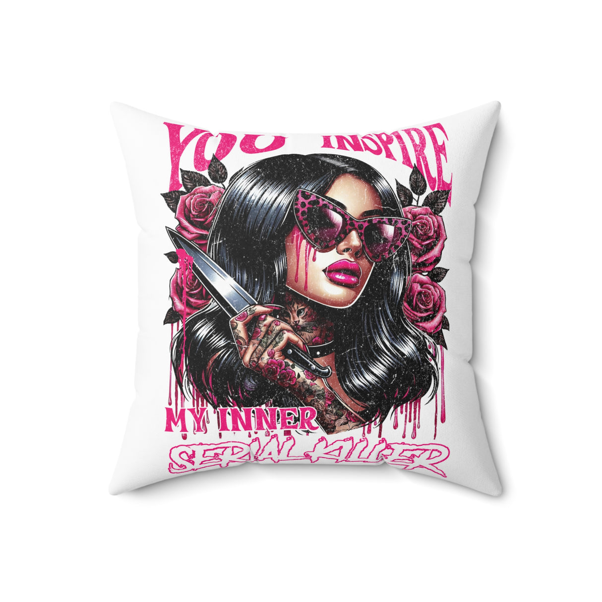 My Inner Serial Killer Square Pillow - Edgy Home Decor