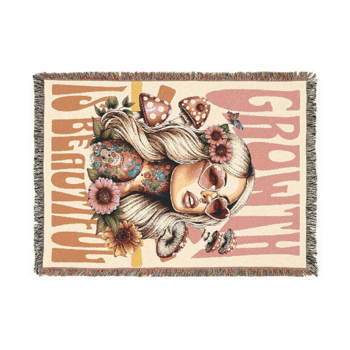 Growth Vibes Woven Blanket | Bohemian Decor for Cozy Living
