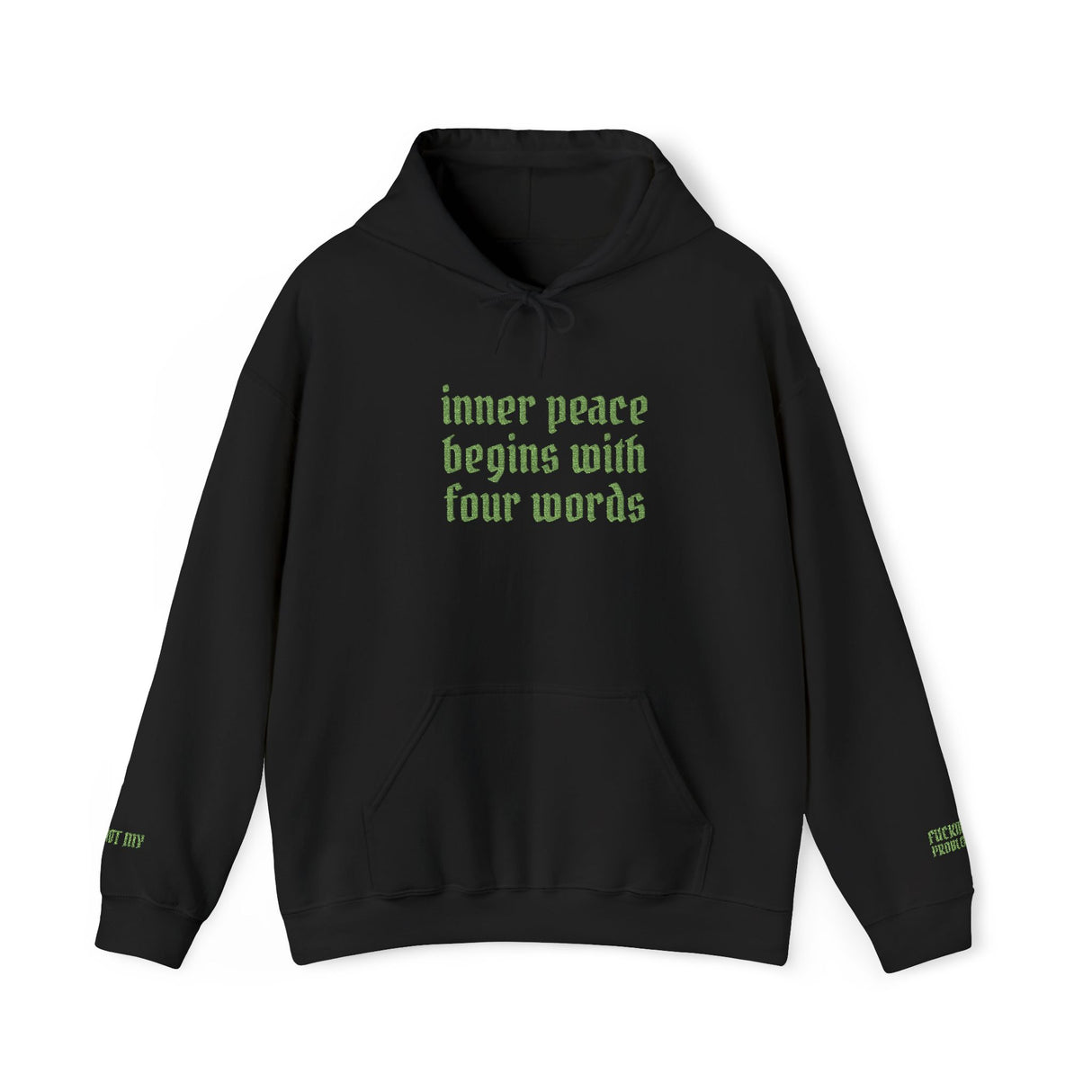 Inner Peace Begins With Four Words Hoodie — Minimalist Positive Quote Sweatshirt
