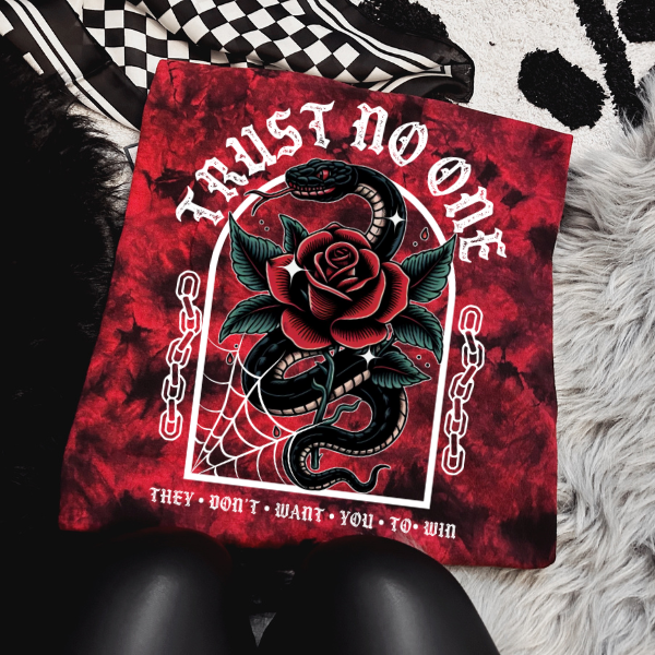 TRUST NO ONE, THEY DO NOT WANT YOU TO WIN Red & Black Tie Dye Sweatshirt, TShirt, or Hoodie