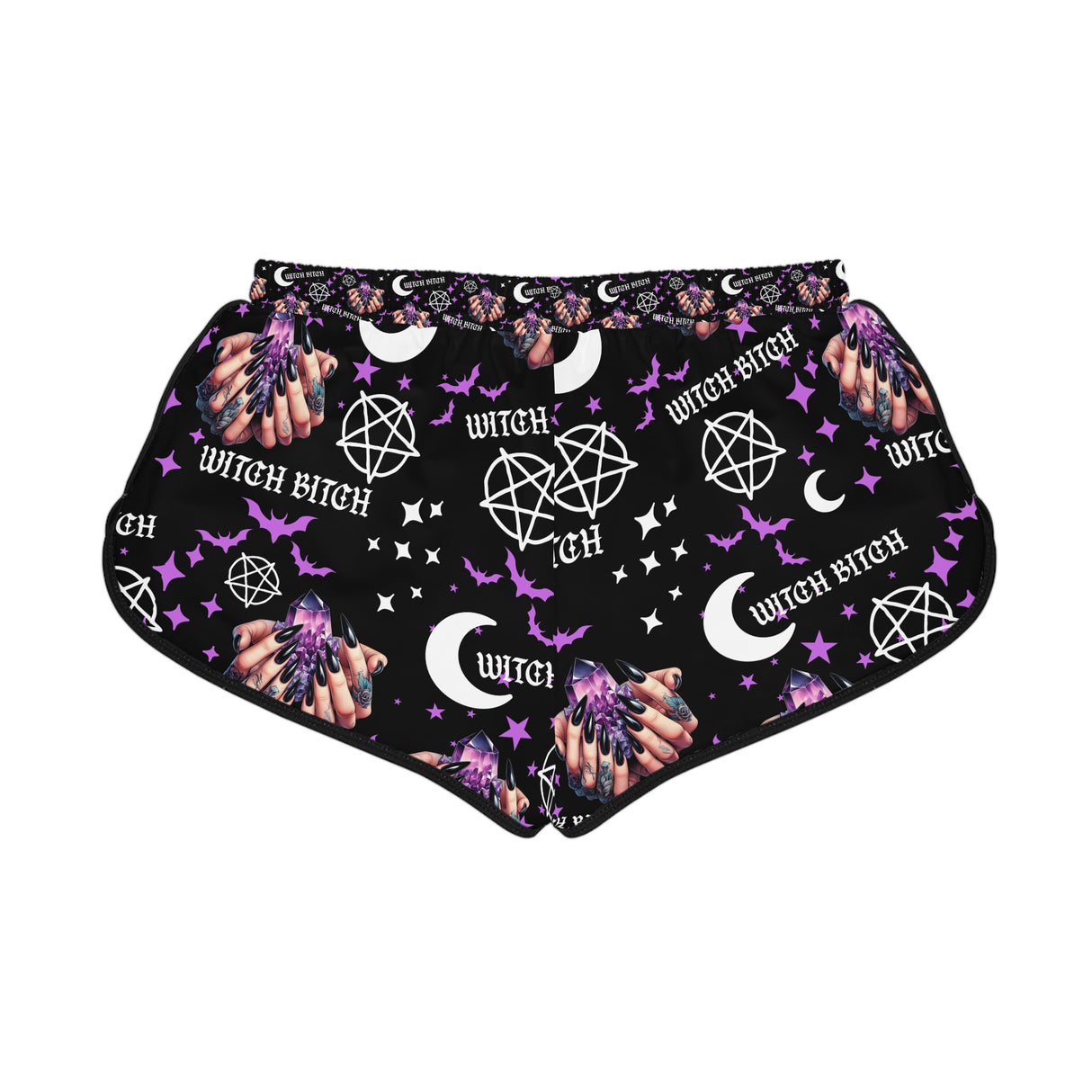 Women's Relaxed Skull Print Shorts - Witch Bitch