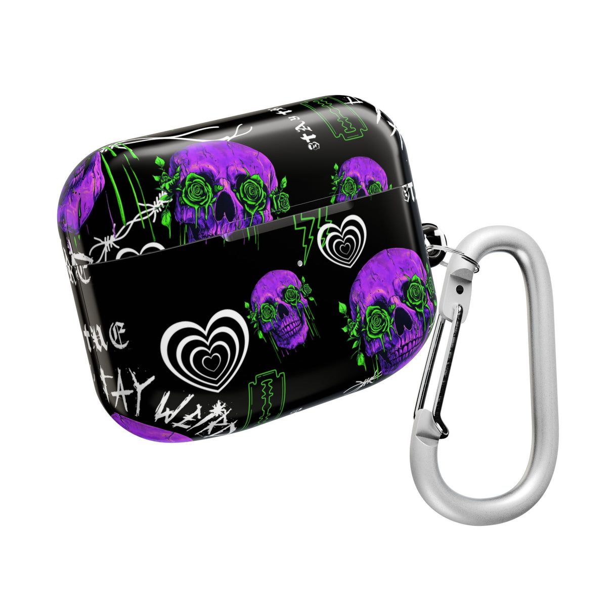 Gothic Skull AirPod Cases with Roses, Edgy Phone Accessories, Unique Halloween Gifts, Trendy Tech Gear, Stylish Earbud Cover