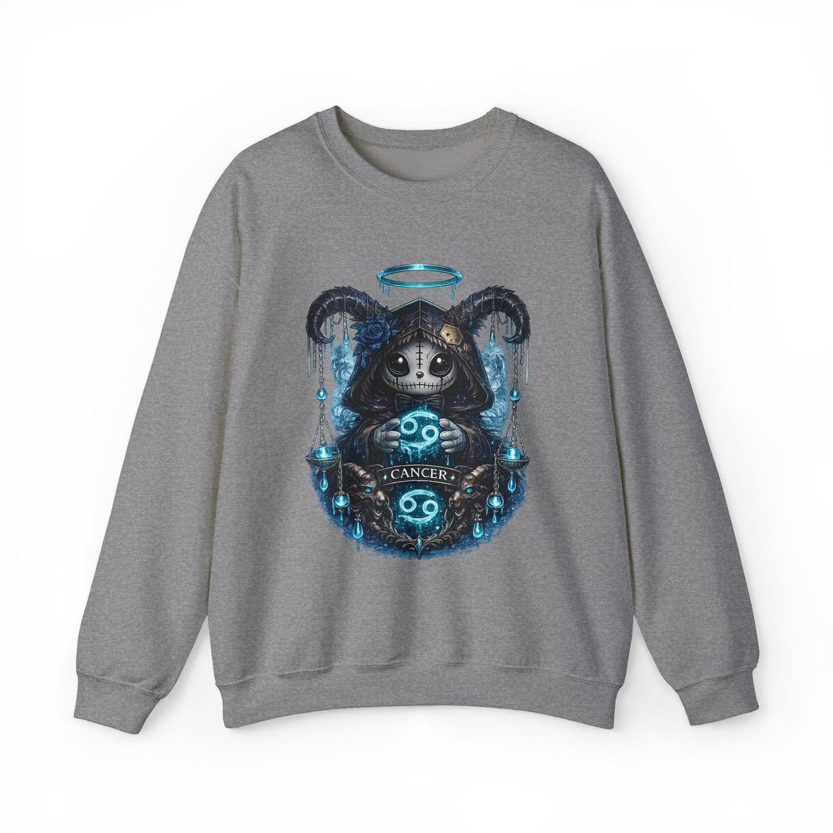 Cancer Zodiac Grim Reaper Illustration Sweatshirt | Astrology, Night Sky