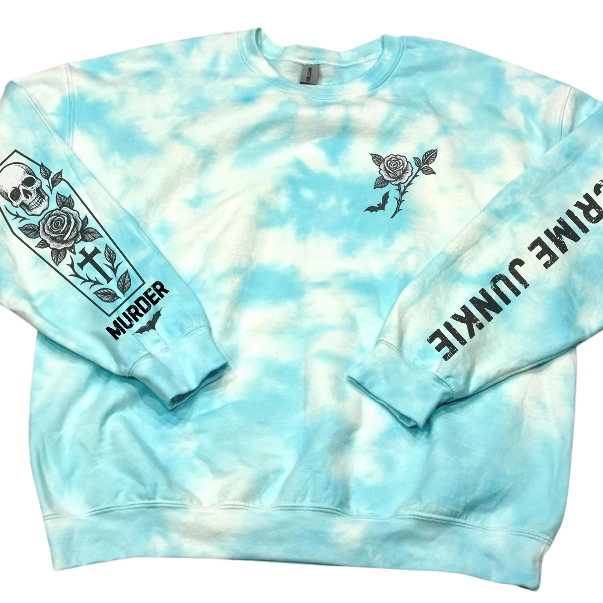 THIS GIRL LOVES TRUE CRIME W/SLEEVE GRAPHICS + OPTIONAL SWEATPANTS TO MATCH