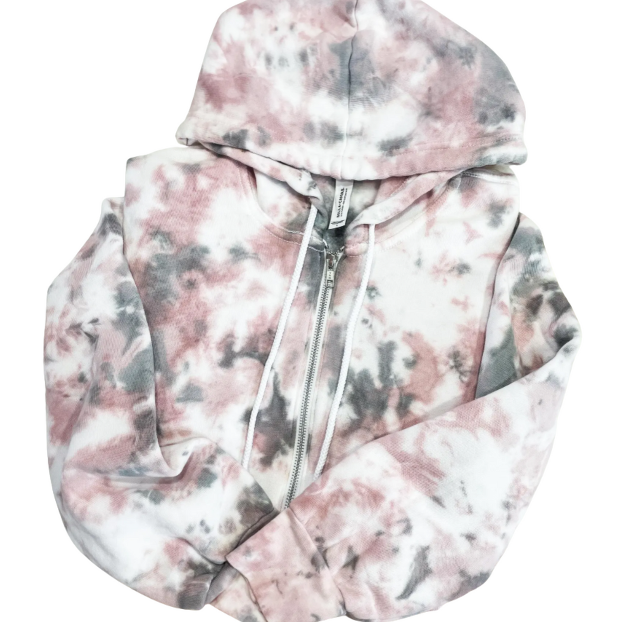 CUSTOM BELLA HOODIE PINK & GREY MARBLE TIE DYE ZIP HOODIE + MATCHING JOGGERS