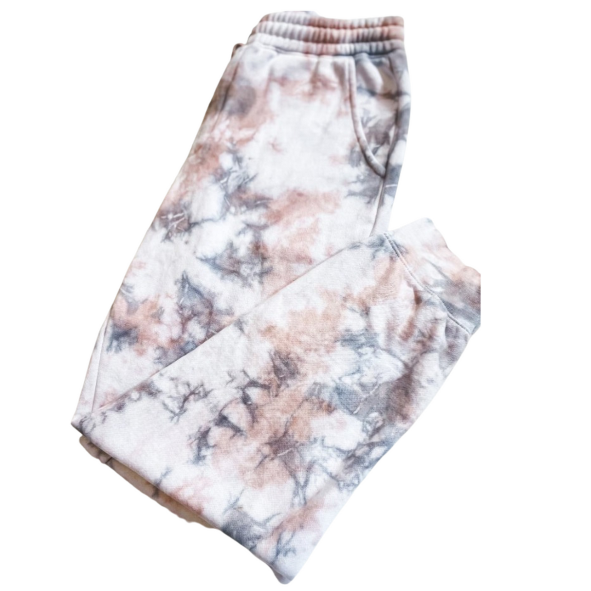 CUSTOM BELLA HOODIE PINK & GREY MARBLE TIE DYE ZIP HOODIE + MATCHING JOGGERS