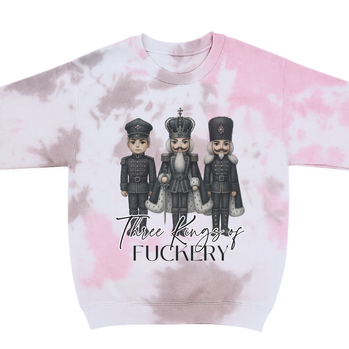 THREE KINGS OF FUCKERY PINK & GREY OR MARBLED GREY SWEATSHIRT
