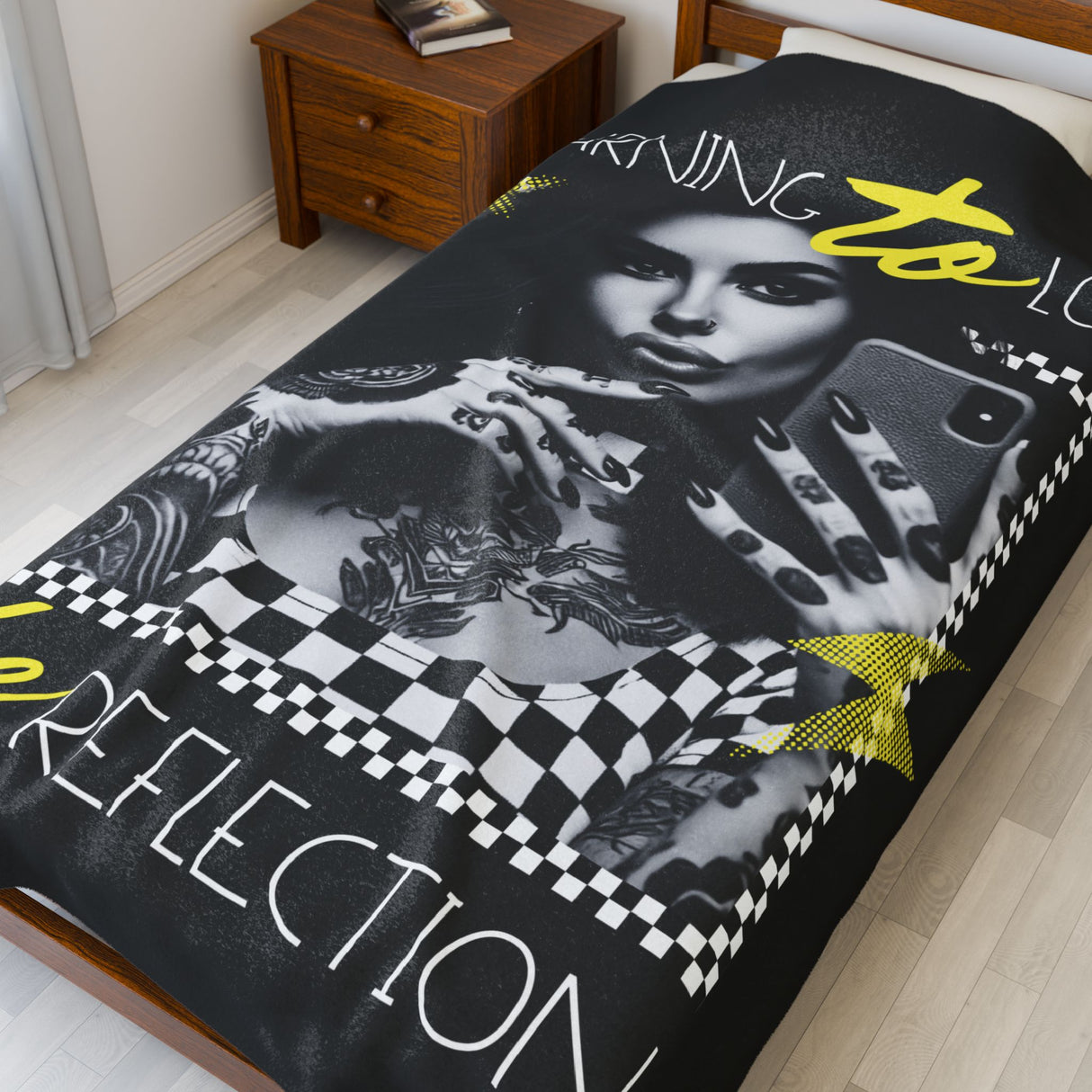 Learning to Love the Reflection - Velveteen Plush Blanket - Cozy Decorative Throw for Home