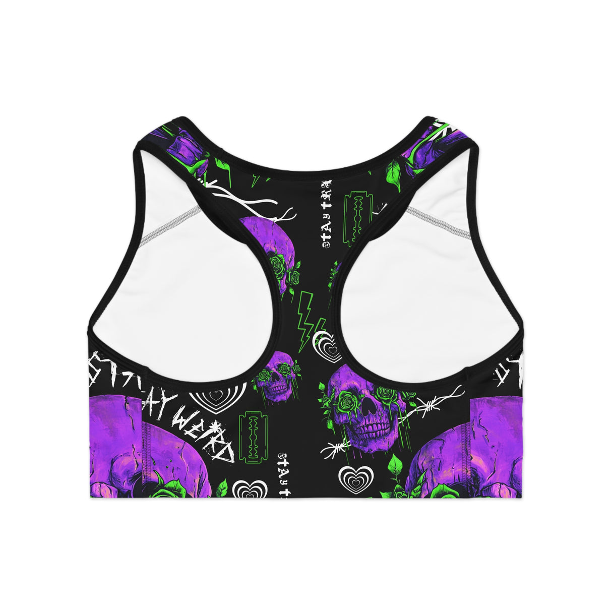 Edgy Skull Sports Bra - Stay Weird Gymwear