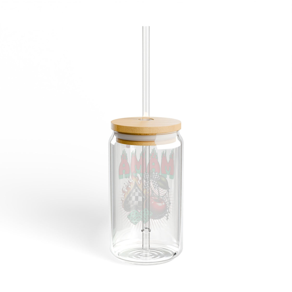 MAMA - SCRAPBOOK STYLE - Sipper Glass - 16oz with Tattoo-Inspired Design