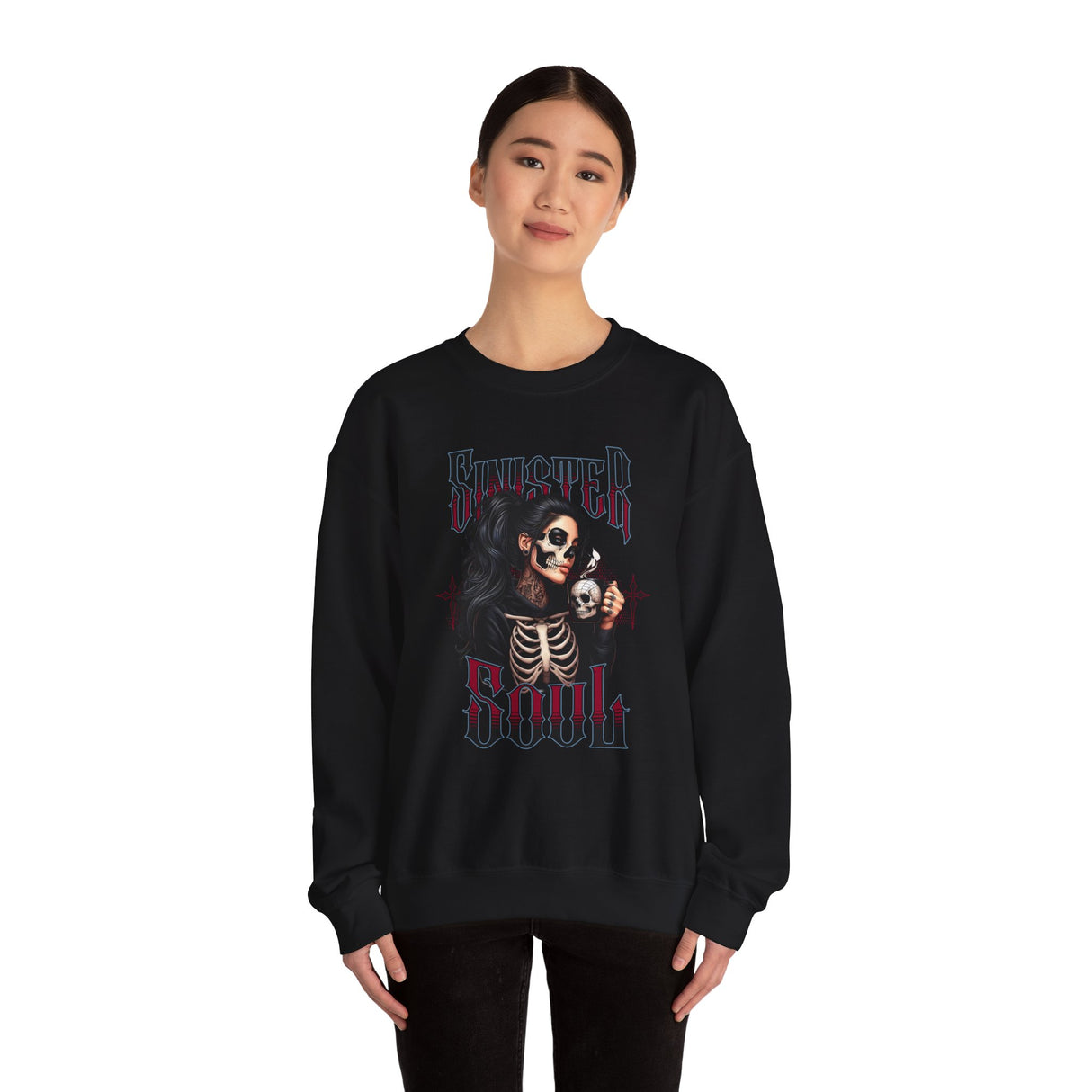 Sinister Soul Skull Woman sweatshirt | Gothic Skeleton Design
