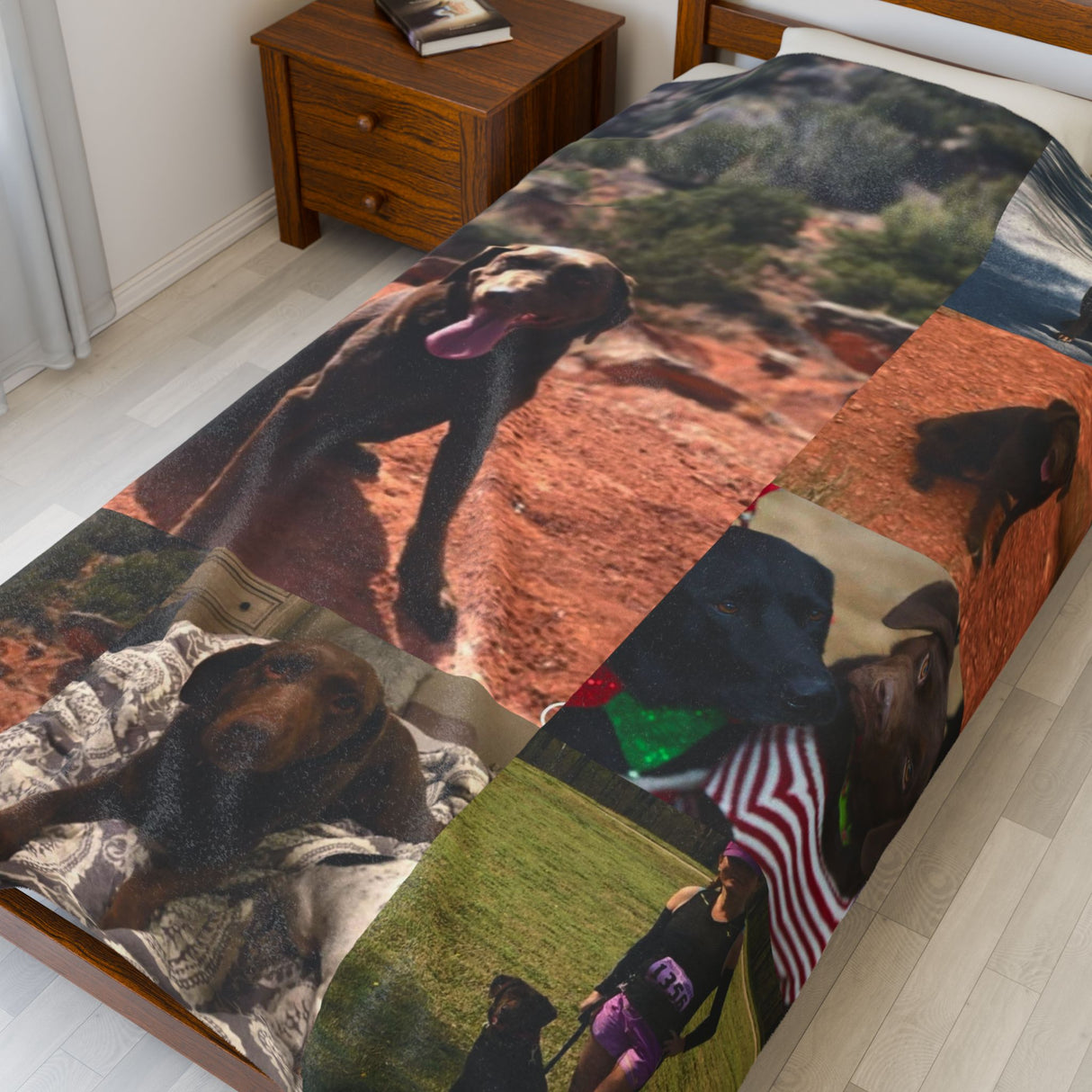 Custom Pet Photo Velveteen Plush Blanket - Cozy Keepsake for Dog Lovers