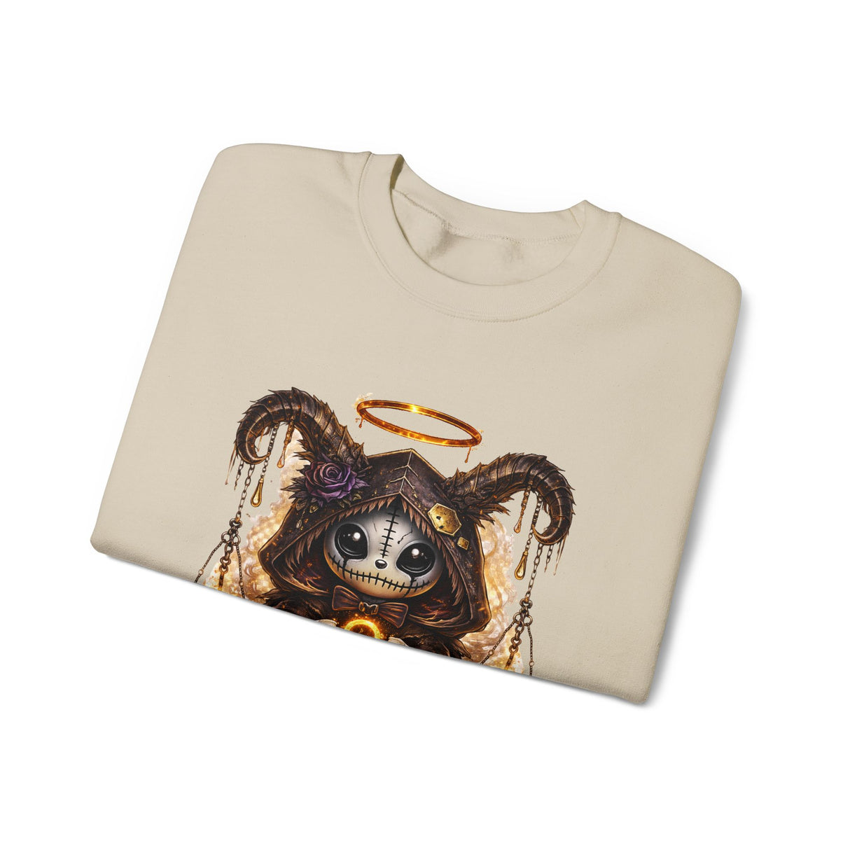 Libra Zodiac Sign | Cute Demon Bunny with Zodiac Symbols Sweatshirt | Astrology Pagan Goth