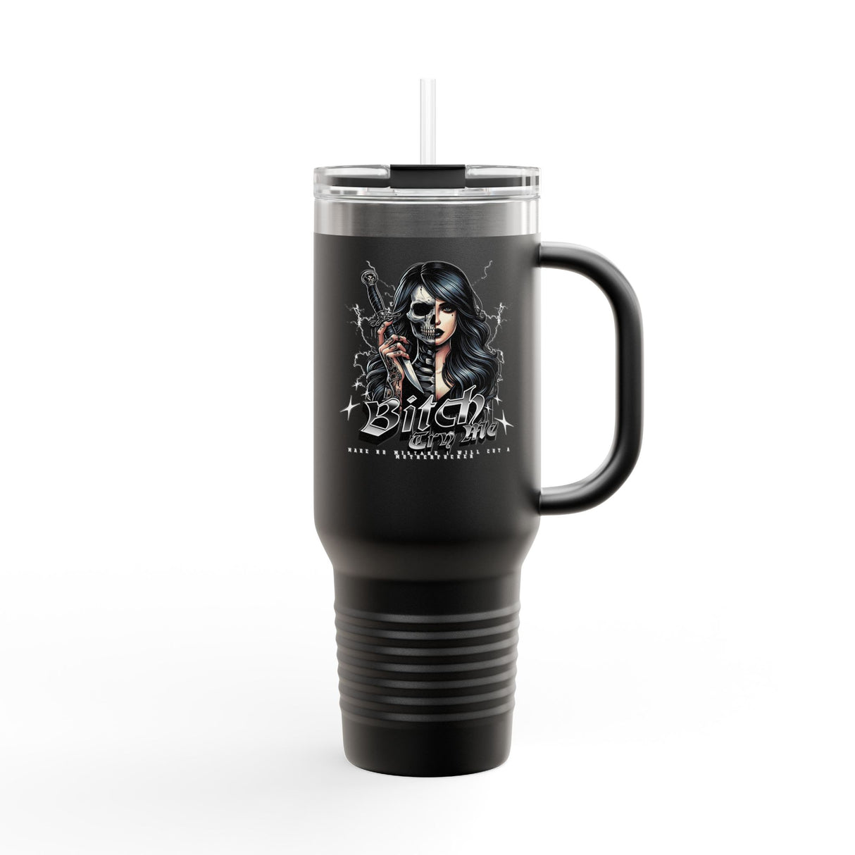 "Bitch Try Me" Insulated Travel Mug, 40oz - Fun & Unique Design for Coffee Lovers