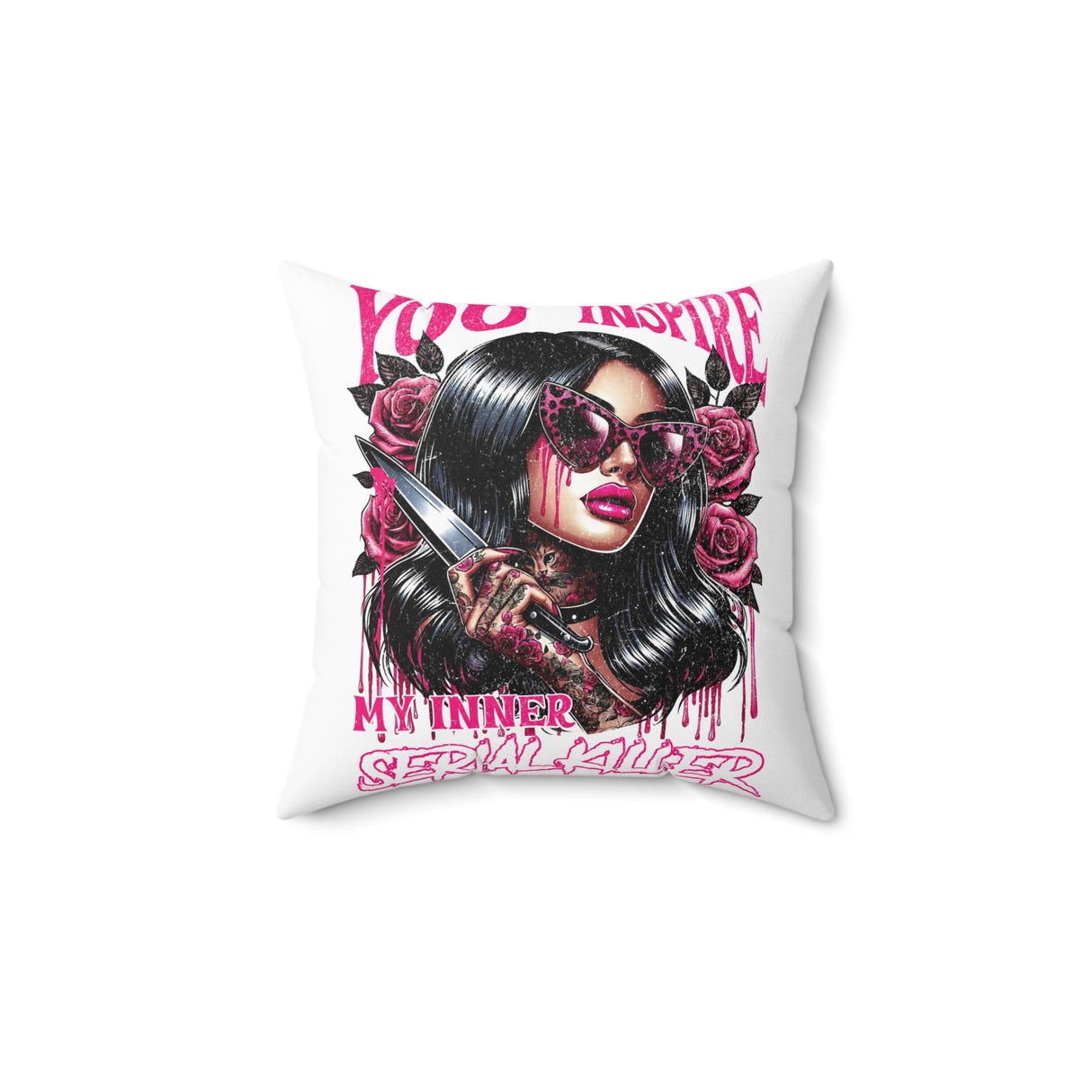 My Inner Serial Killer Square Pillow - Edgy Home Decor