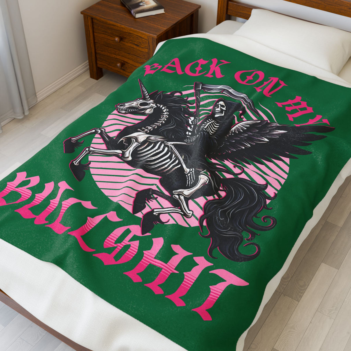 Copy of Gothic Velvet Plush Blanket - "I'm Not a Red Flag, I'm a Crime Scene" Design