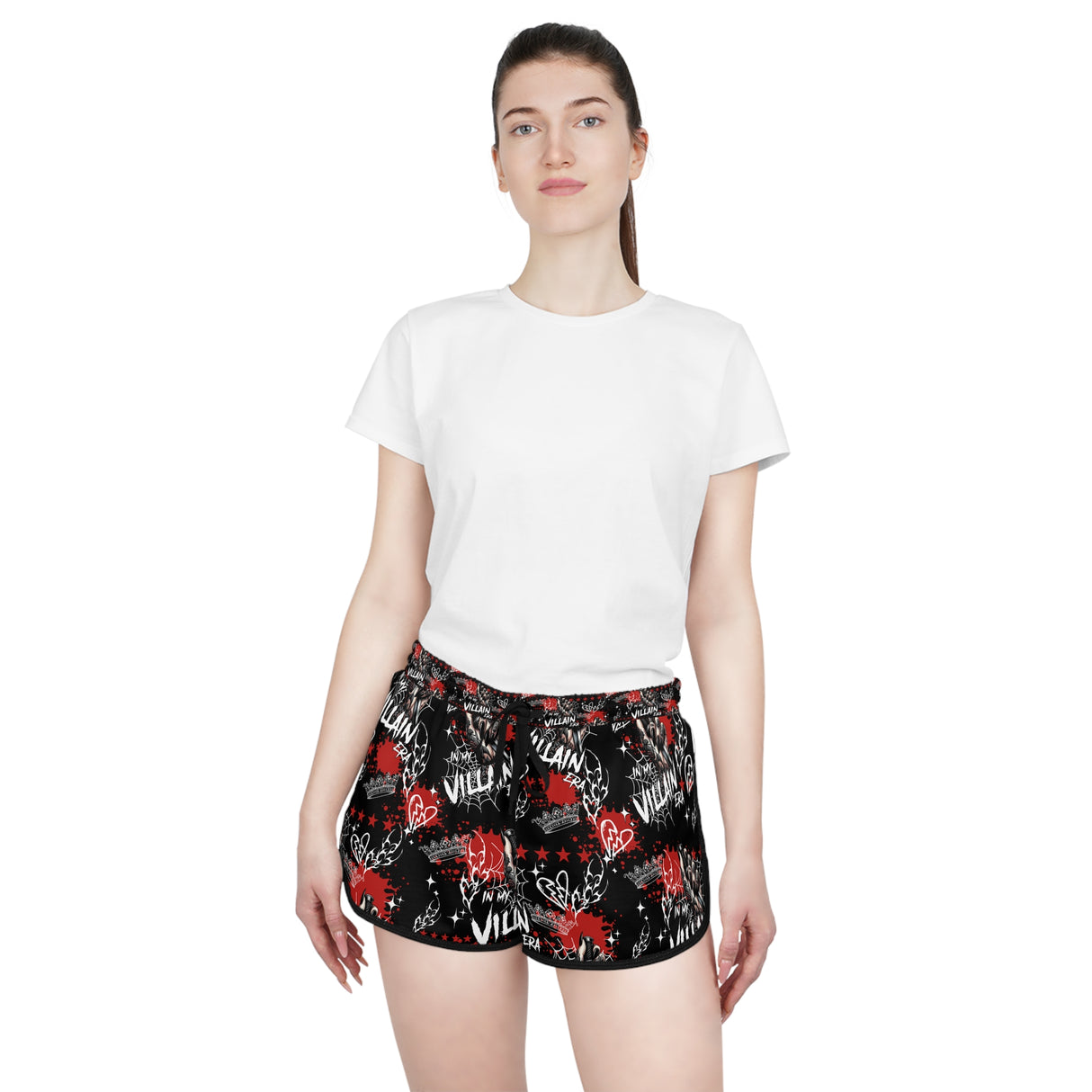 Women's Relaxed Skull Print Shorts - In My Villain Era