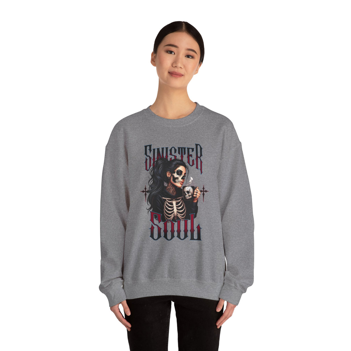 Sinister Soul Skull Woman sweatshirt | Gothic Skeleton Design